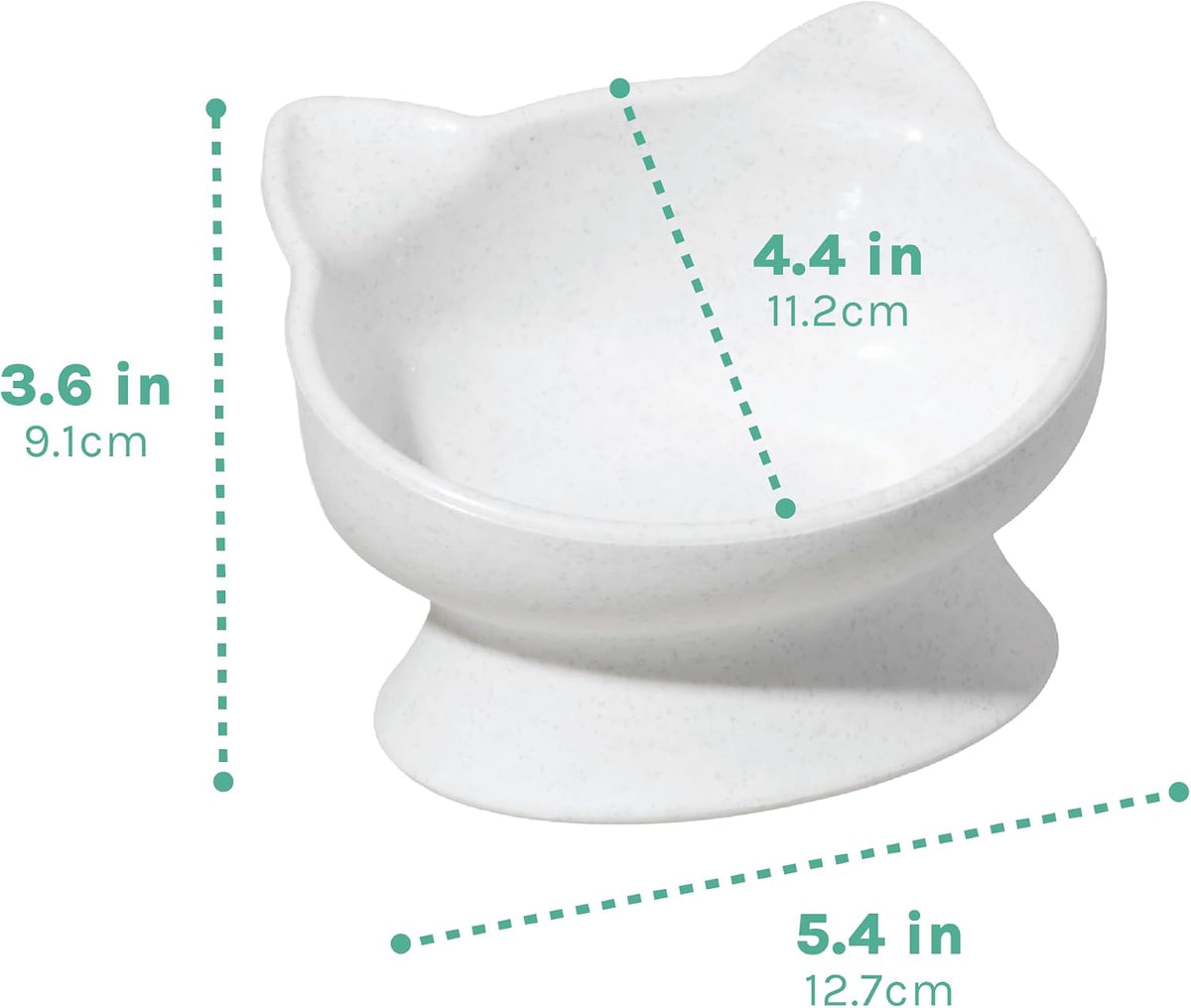 Kitty City Elevated Cat Bowls Set of 2 - White & Gray